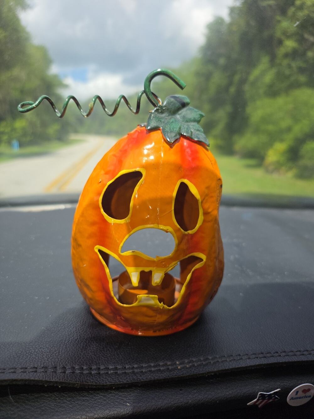 Halloween Metal Jack-O’-Lantern Pumpkin Tea Light Holder
